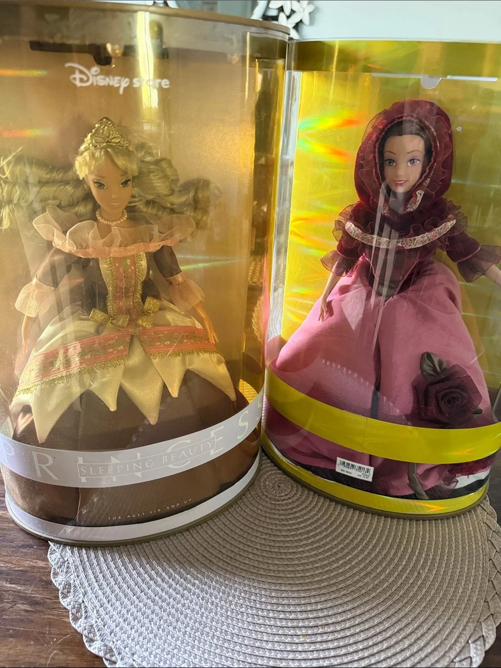 Disney Princess Sleeping Beauty & Belle Dolls Collectible Lot of 2